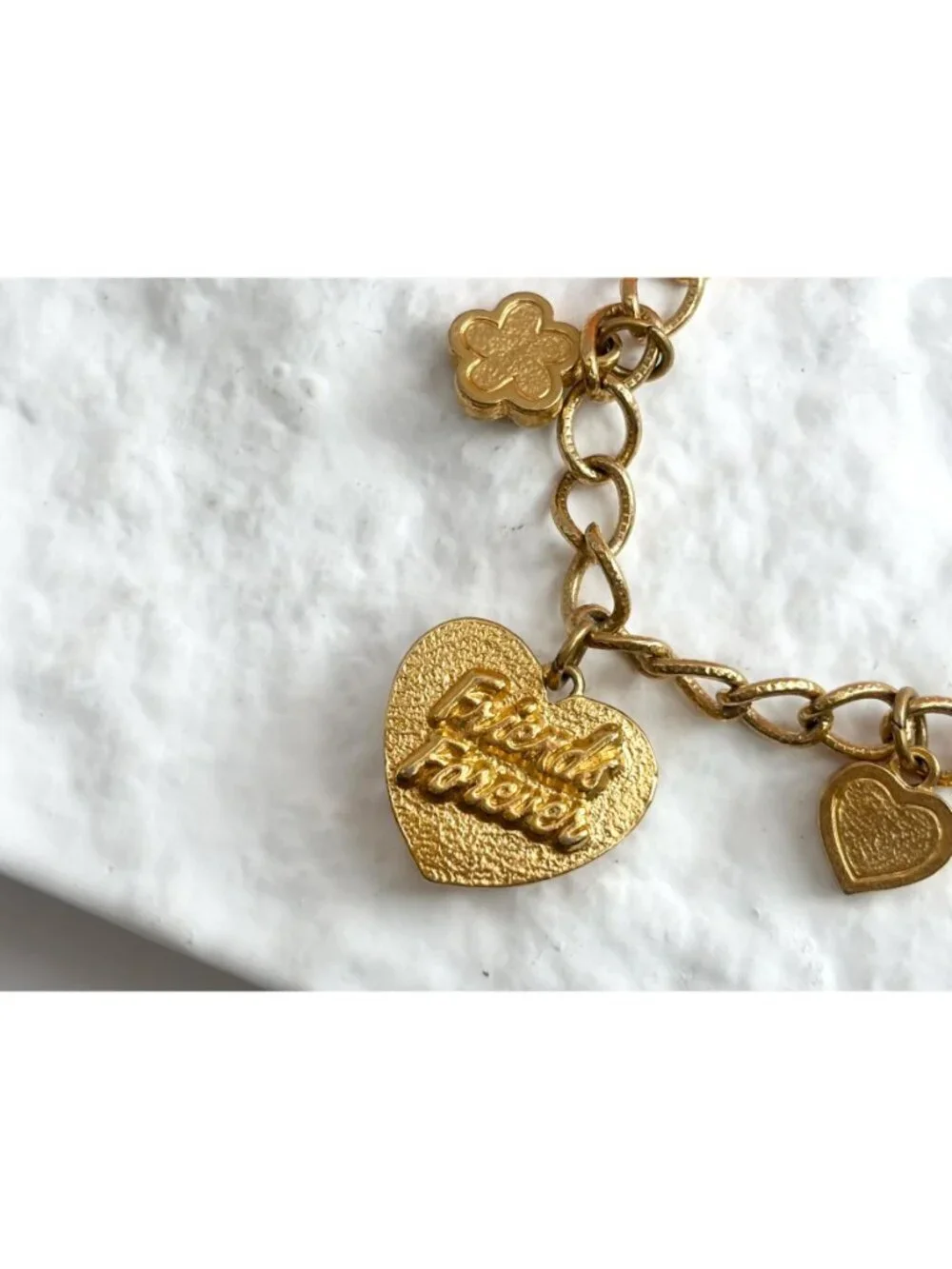 Disney Signed Minnie Mouse Friends Forever Charm Gold Toned Vintage Bracelet - Picture 13 of 16